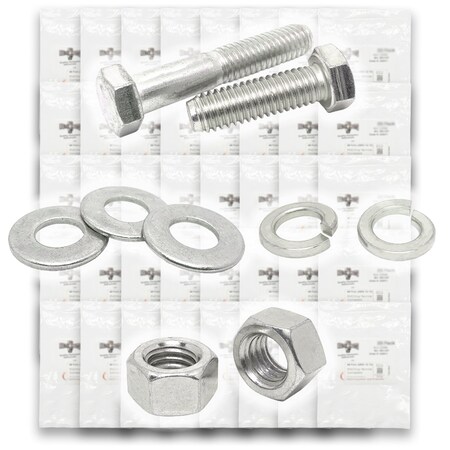 Boltsandnuts.Com Inch 18-8 Stainless Hex Cap Screws, Hex Nuts, Flat & Lock Washers - 573 PCS Assortment Kit #276